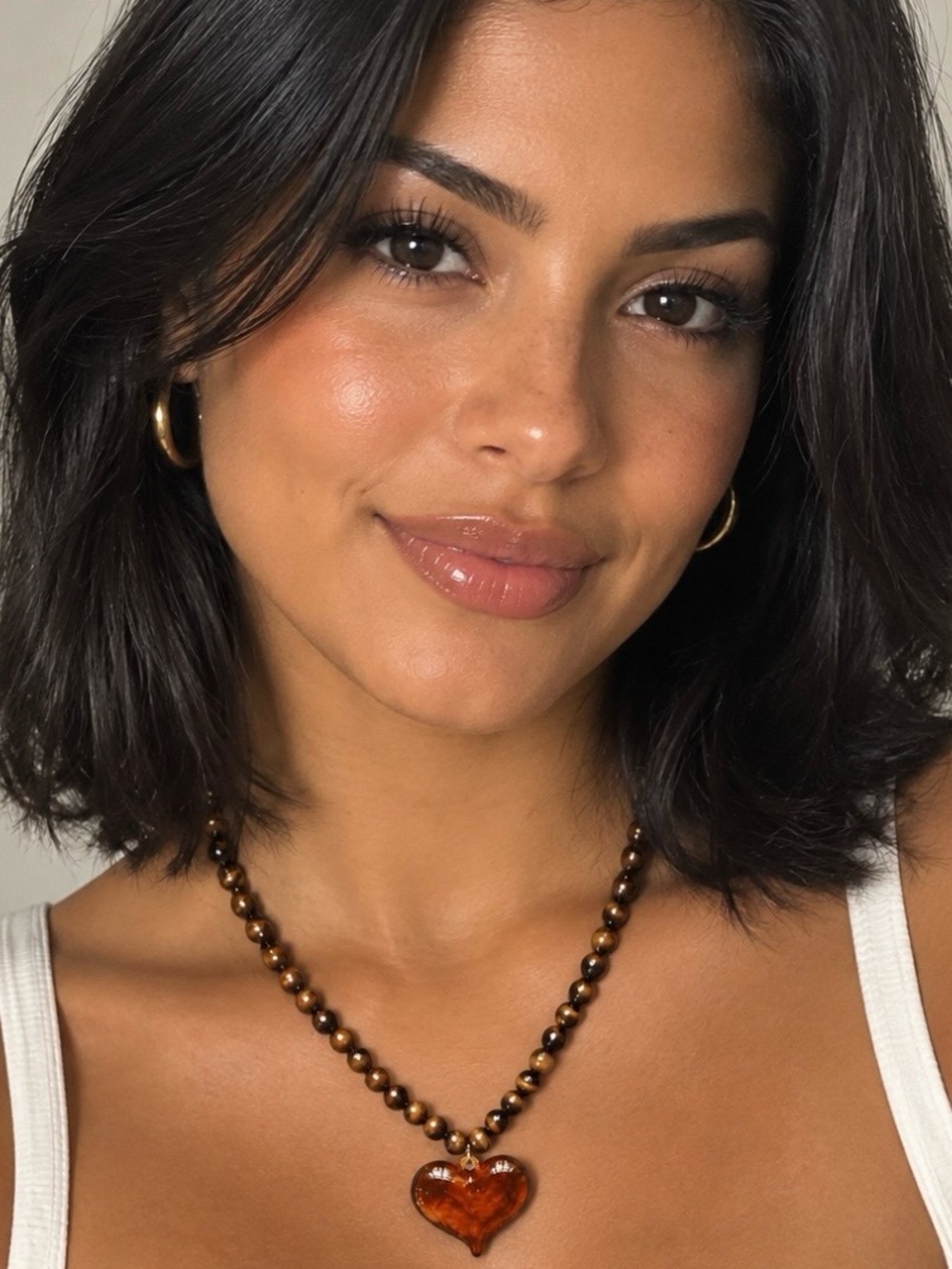 🐅 Tigers Eye Necklace with ♥️ Heart Pendant